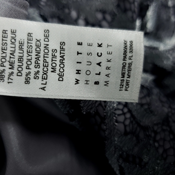 White House Black Market Metallic Lace Bell-Sleeve Shift Dress size 2 - Picture 7 of 12